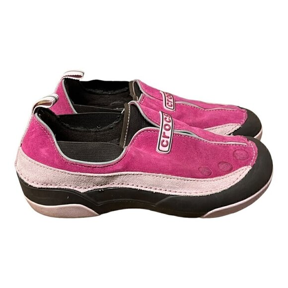 Crocs Shoes Girl's Size 3 Dawson Slip on‎ Removable Fleece Suede Pink - Picture 1 of 5